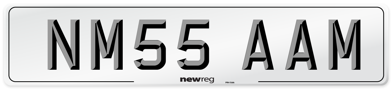 NM55 AAM Number Plate from New Reg